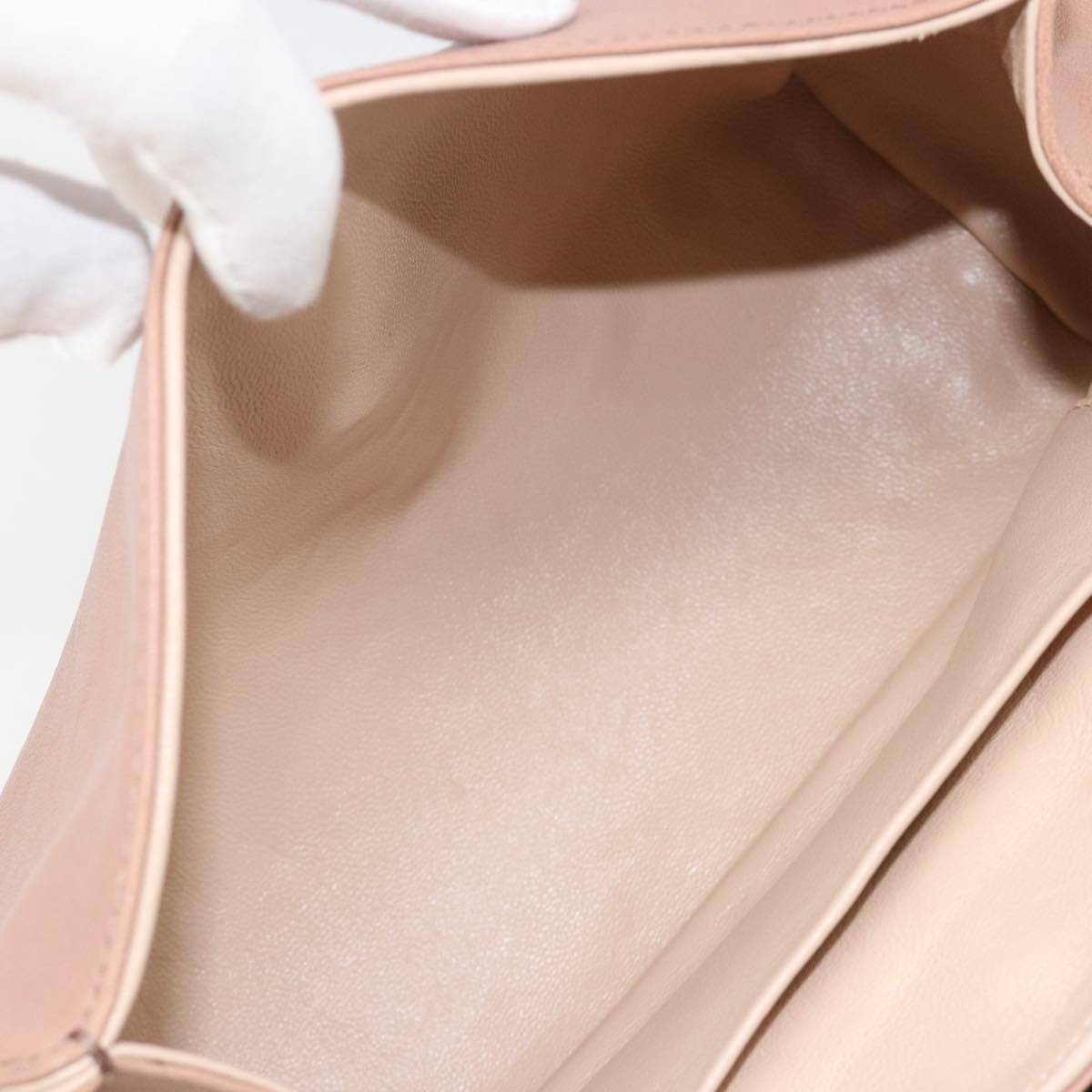 Chloe Chain June Shoulder Bag Leather Pink Gold Auth 185958A