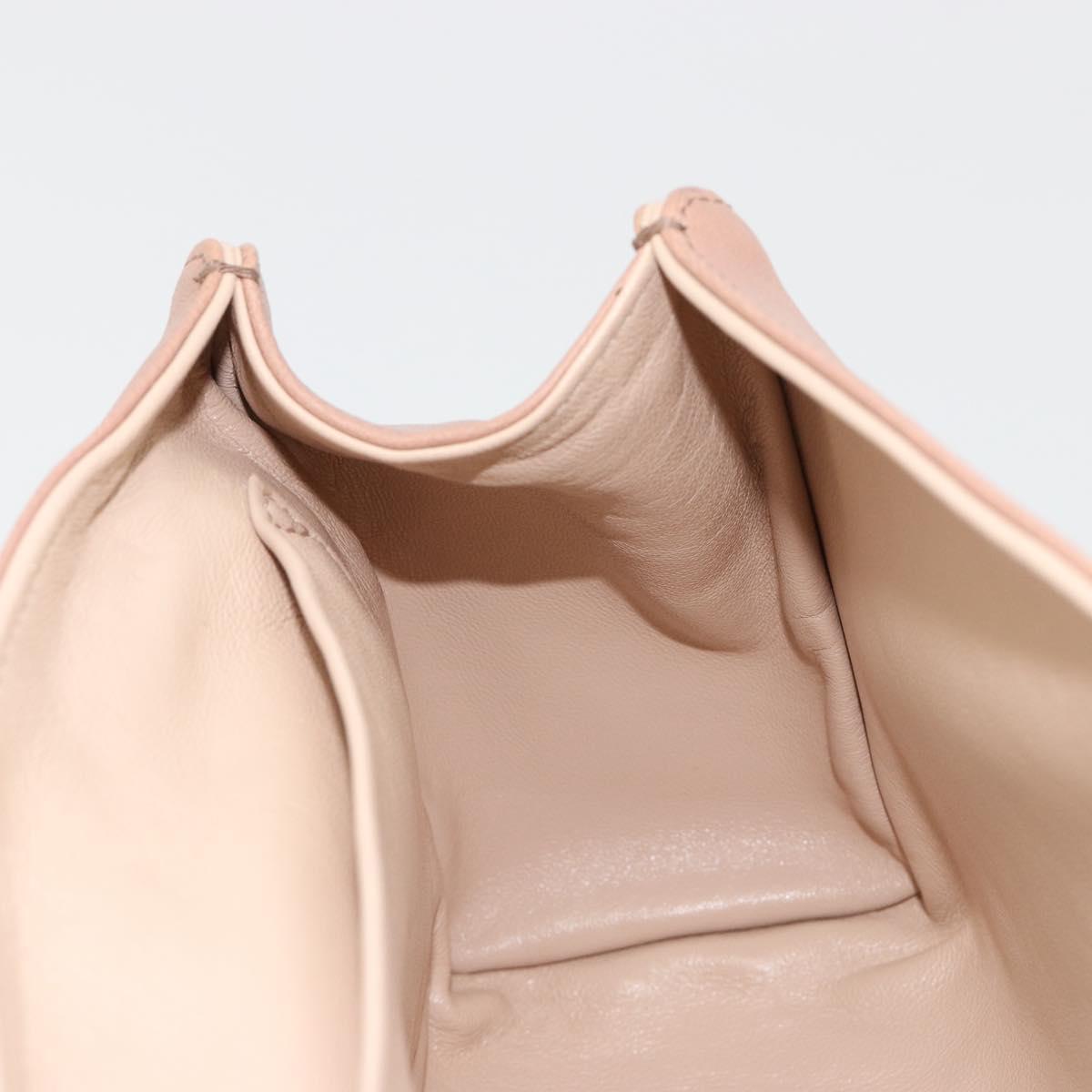Chloe Chain June Shoulder Bag Leather Pink Gold Auth 185958A