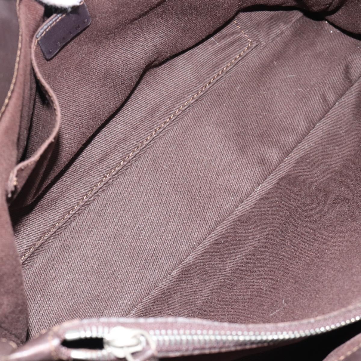 CELINE Boogie Bag Hand Bag Leather Dark Brown Auth 185959
