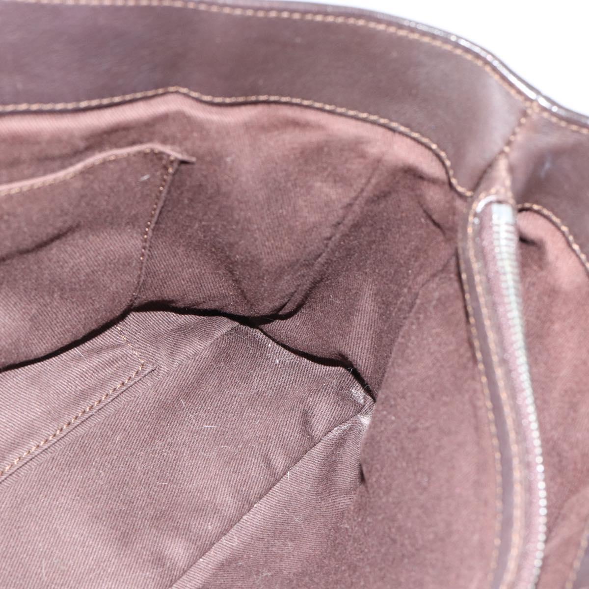 CELINE Boogie Bag Hand Bag Leather Dark Brown Auth 185959
