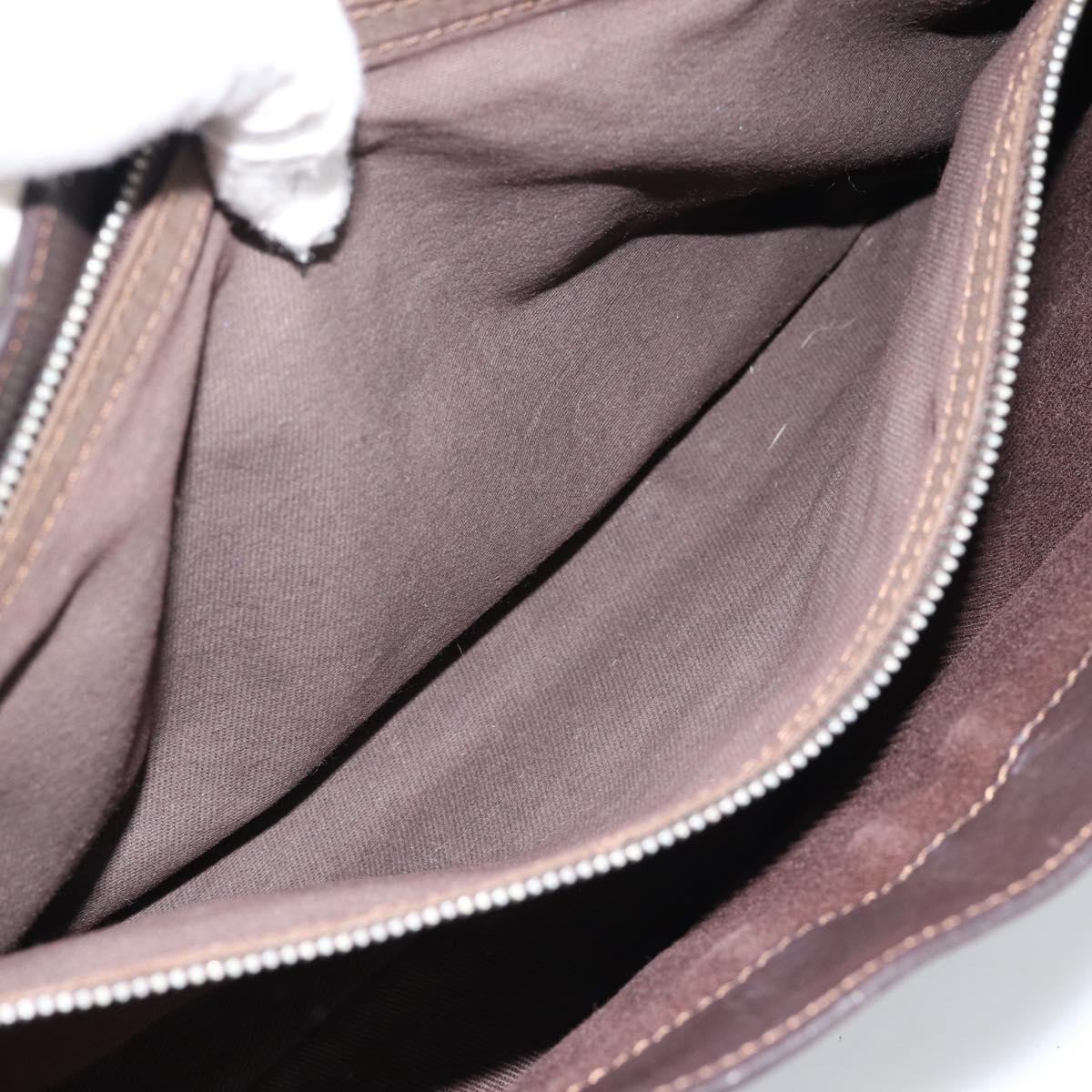 CELINE Boogie Bag Hand Bag Leather Dark Brown Auth 185959