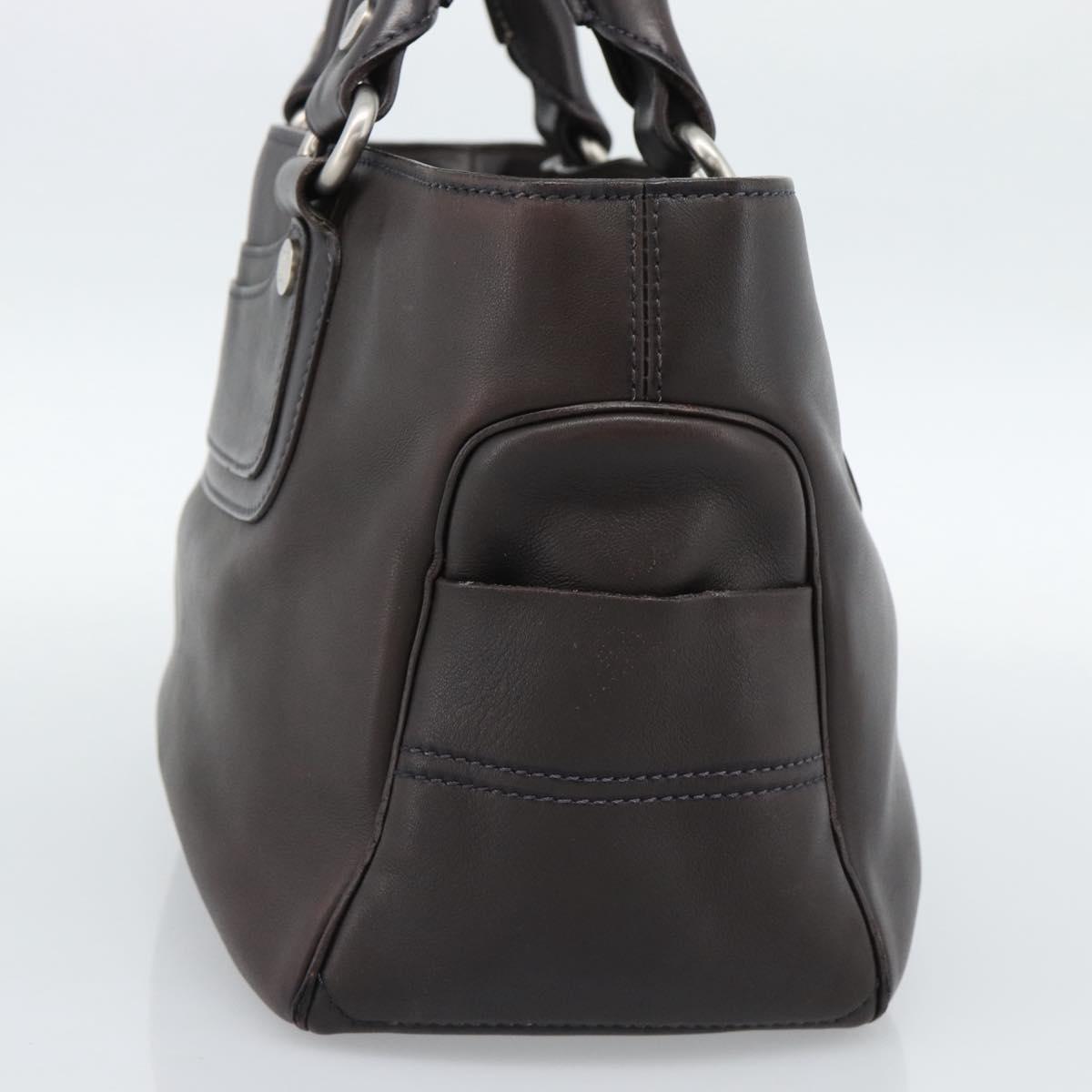 CELINE Boogie Bag Hand Bag Leather Dark Brown Auth 185959