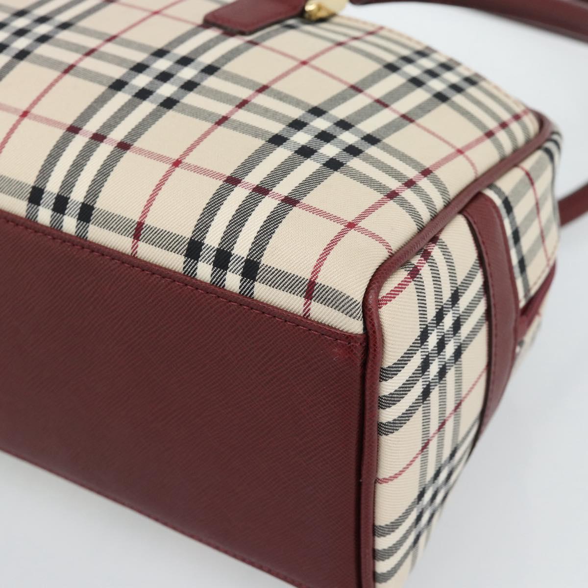 BURBERRY Nova Check Shoulder Bag Canvas Beige Gold Auth 185960SAV