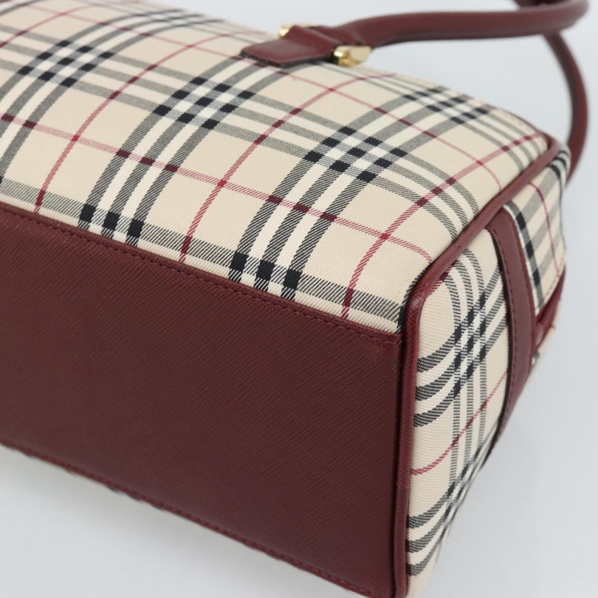 BURBERRY Nova Check Shoulder Bag Canvas Beige Gold Auth 185960SAV