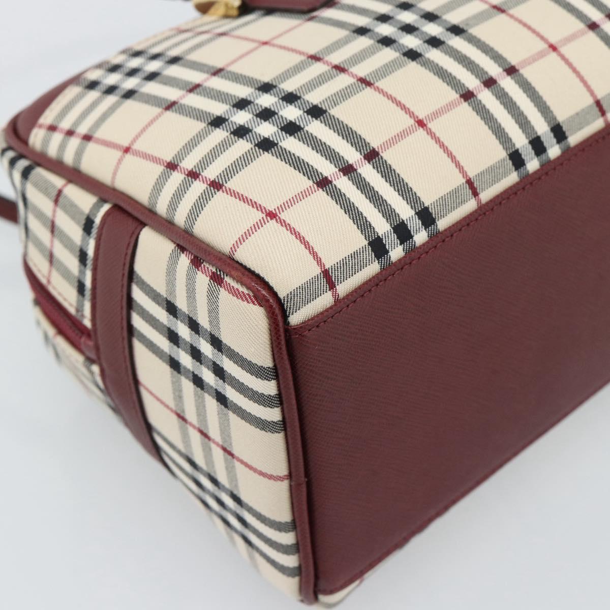 BURBERRY Nova Check Shoulder Bag Canvas Beige Gold Auth 185960SAV