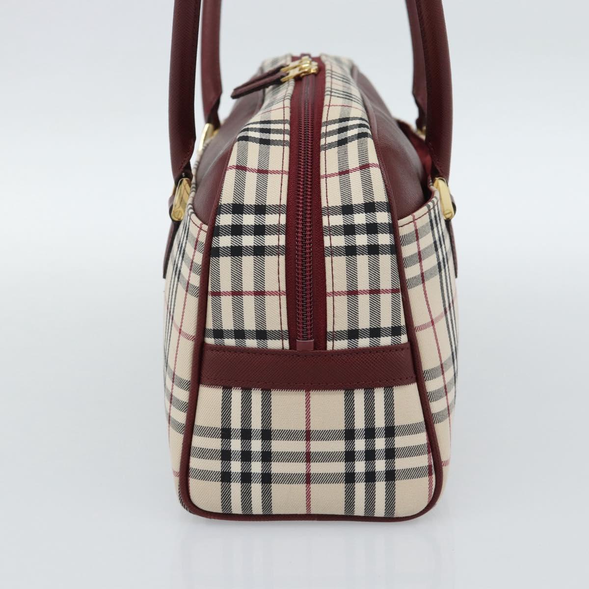BURBERRY Nova Check Shoulder Bag Canvas Beige Gold Auth 185960SAV