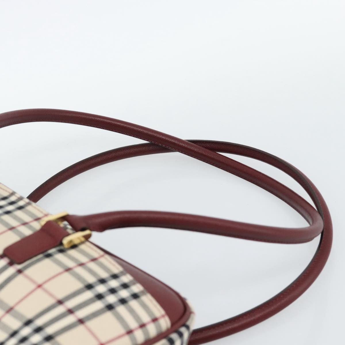 BURBERRY Nova Check Shoulder Bag Canvas Beige Gold Auth 185960SAV