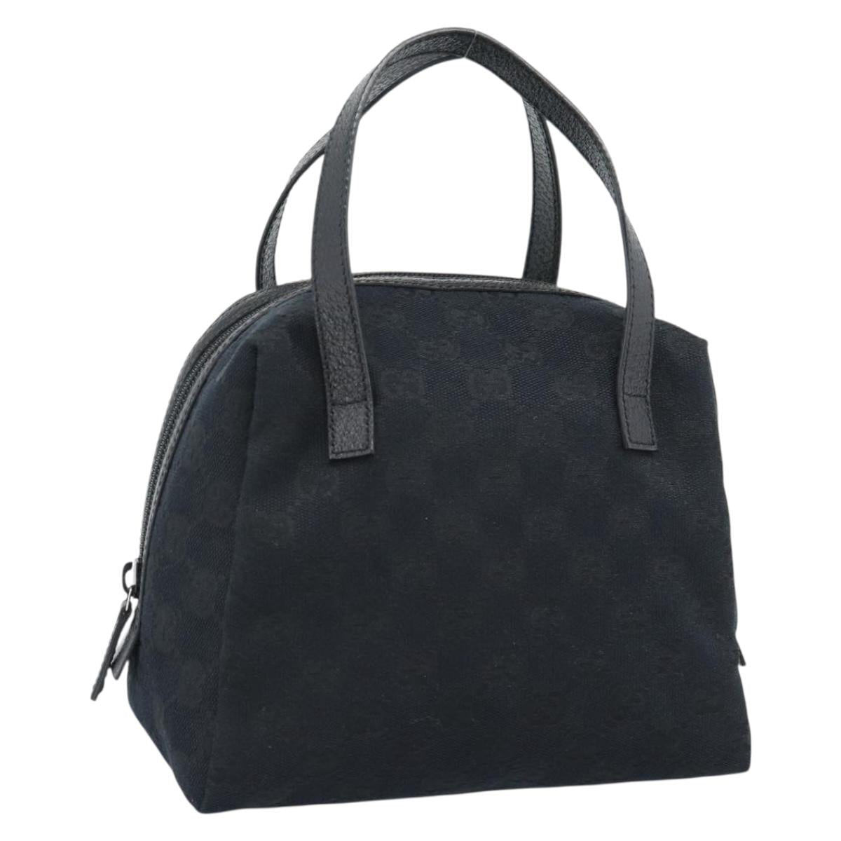 GUCCI GG Canvas Hand Bag Black 124542 Auth 185964A