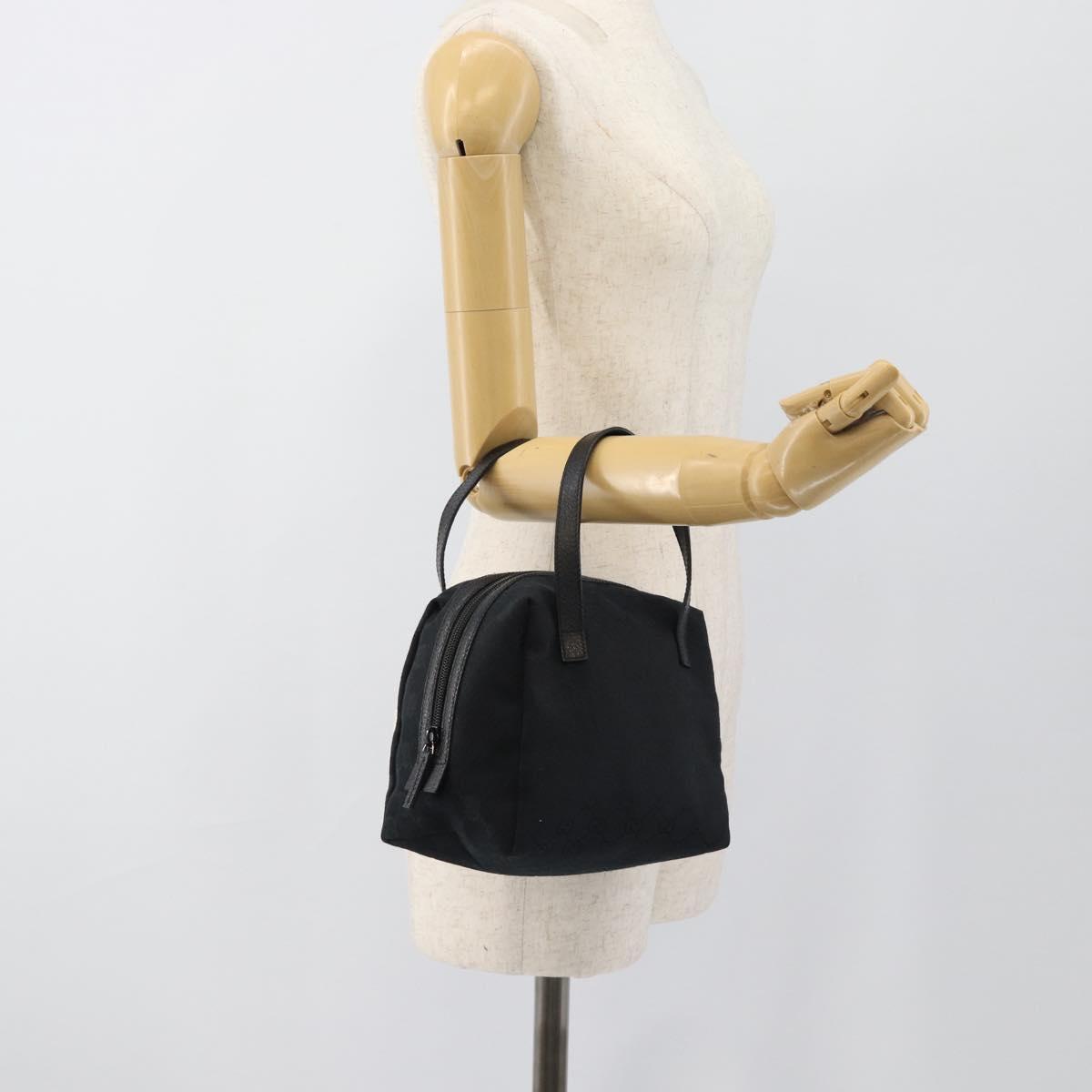 GUCCI GG Canvas Hand Bag Black 124542 Auth 185964A