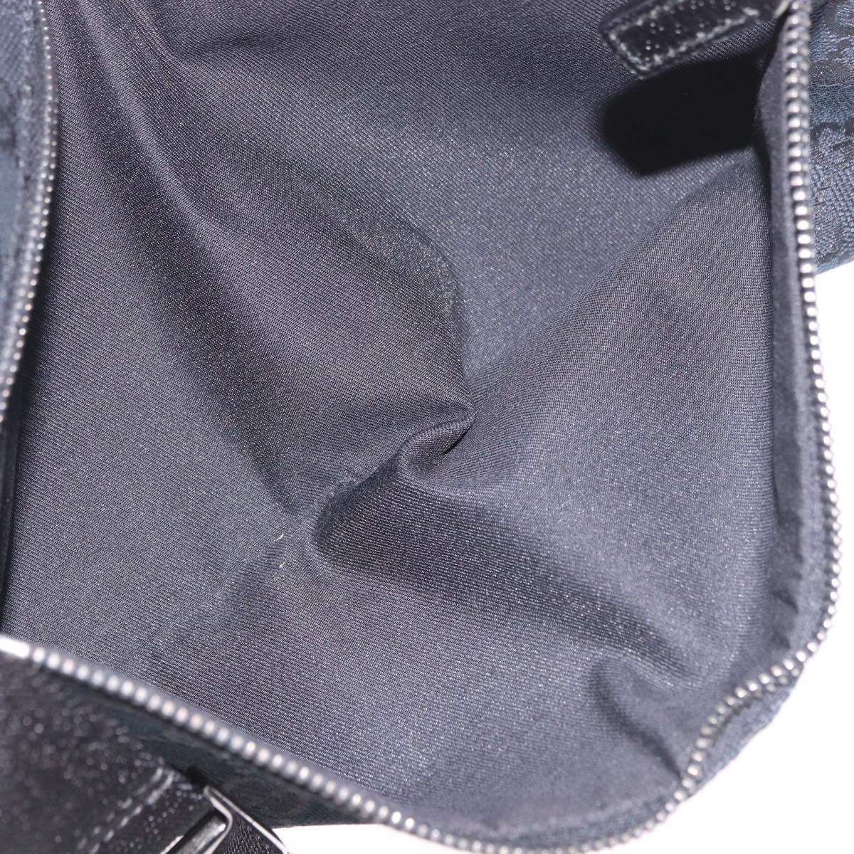 GUCCI GG Canvas Waist Bag Black Silver 28566 Auth 185976