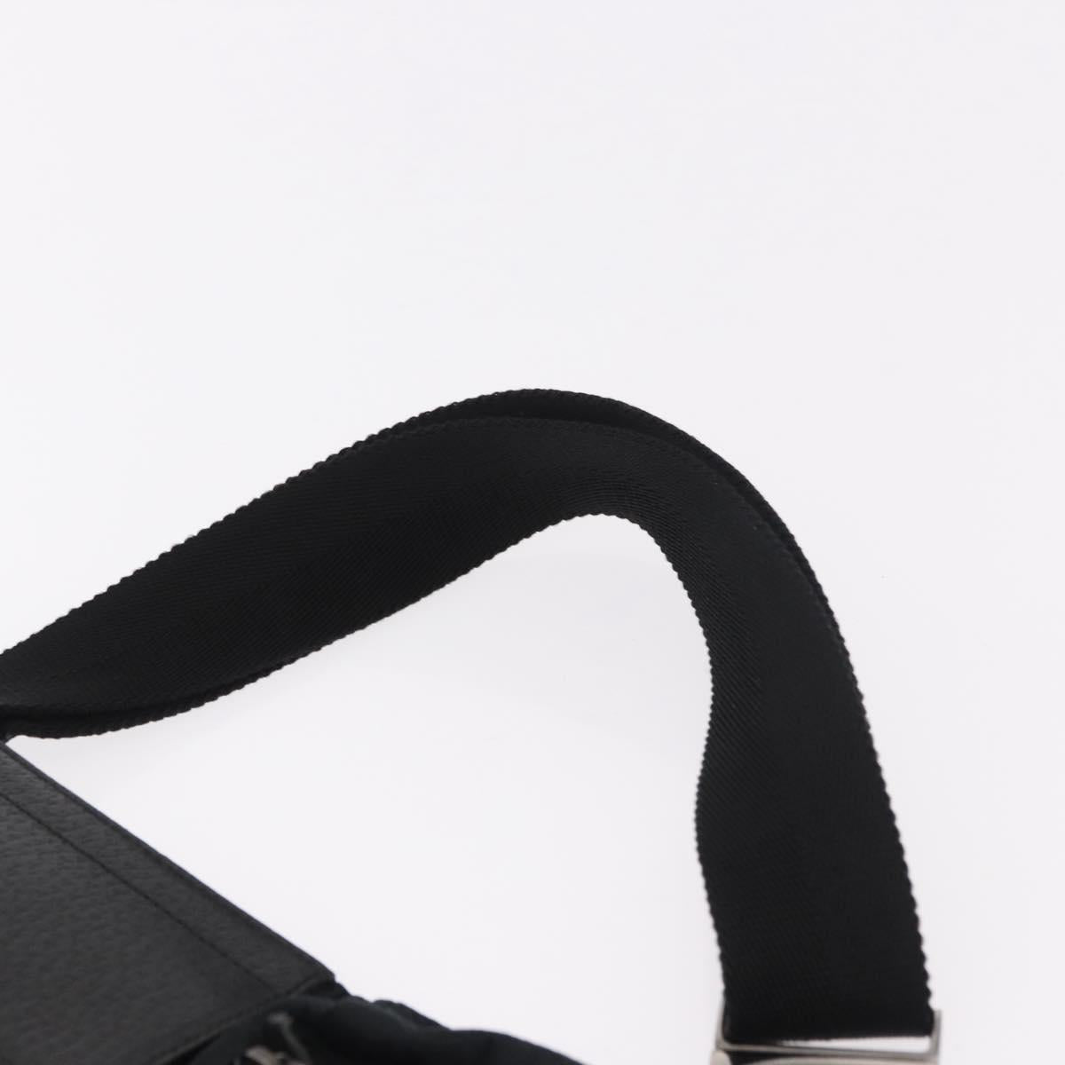GUCCI GG Canvas Waist Bag Black Silver 28566 Auth 185976