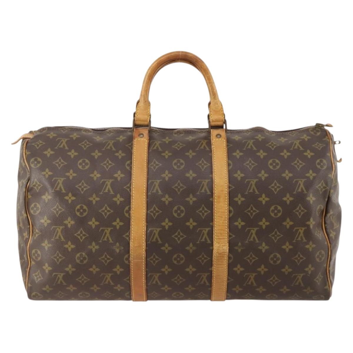 LOUIS VUITTON Monogram Keepall 50 Boston Bag M41426 LV Auth 185977