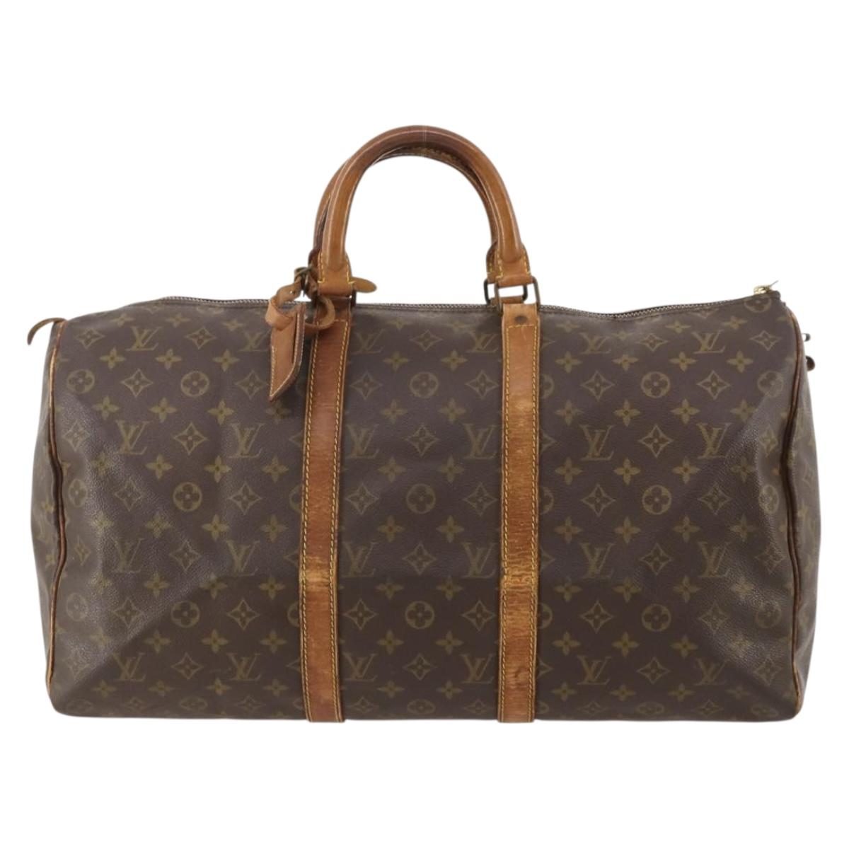 LOUIS VUITTON Monogram Keepall 50 Boston Bag M41426 LV Auth 185984