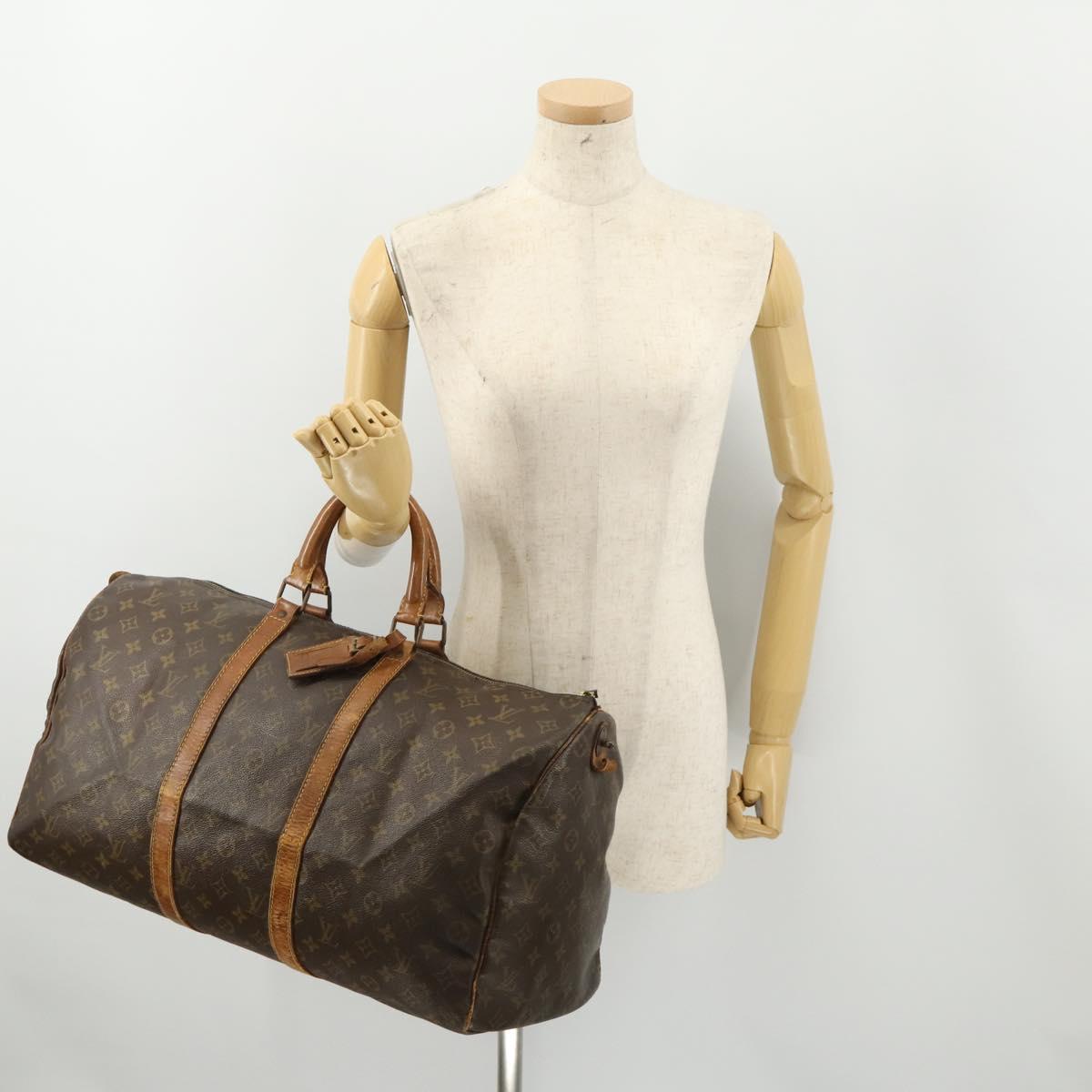 LOUIS VUITTON Monogram Keepall 50 Boston Bag M41426 LV Auth 185984