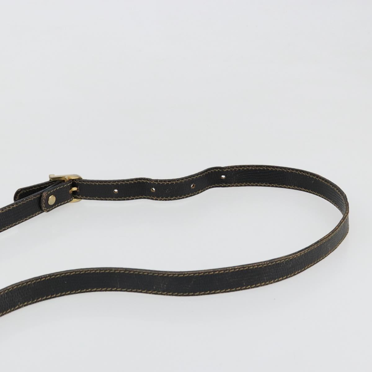FENDI Zucca Canvas Shoulder Bag PVC Black Brown Auth 186000