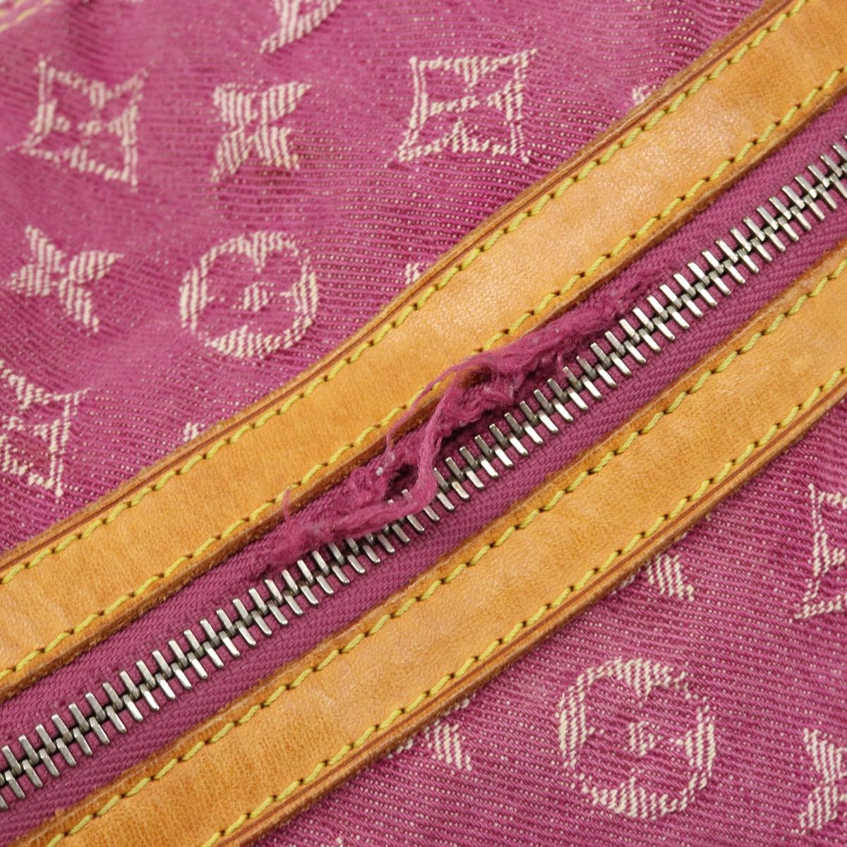 LOUIS VUITTON Monogram Denim Buggy GM Shoulder Bag Fuchsia M95210 LV Auth 186001