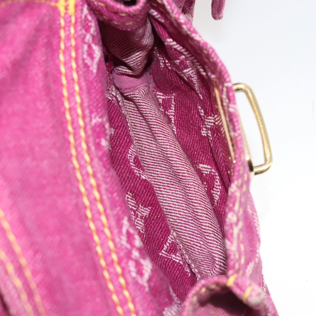 LOUIS VUITTON Monogram Denim Buggy GM Shoulder Bag Fuchsia M95210 LV Auth 186001