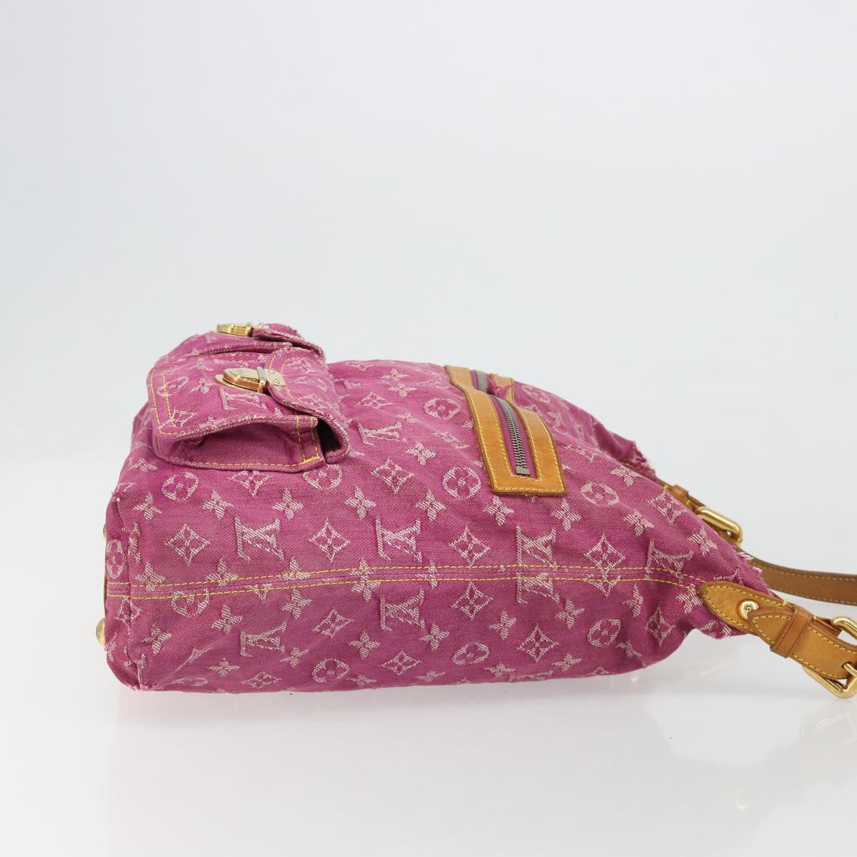 LOUIS VUITTON Monogram Denim Buggy GM Shoulder Bag Fuchsia M95210 LV Auth 186001