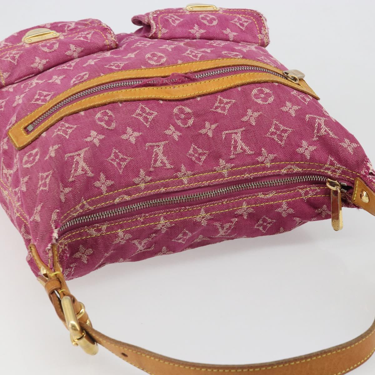 LOUIS VUITTON Monogram Denim Buggy GM Shoulder Bag Fuchsia M95210 LV Auth 186001