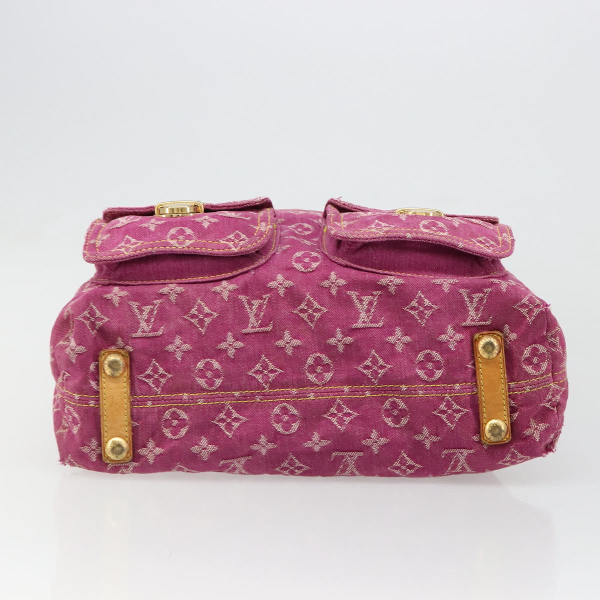 LOUIS VUITTON Monogram Denim Buggy GM Shoulder Bag Fuchsia M95210 LV Auth 186001