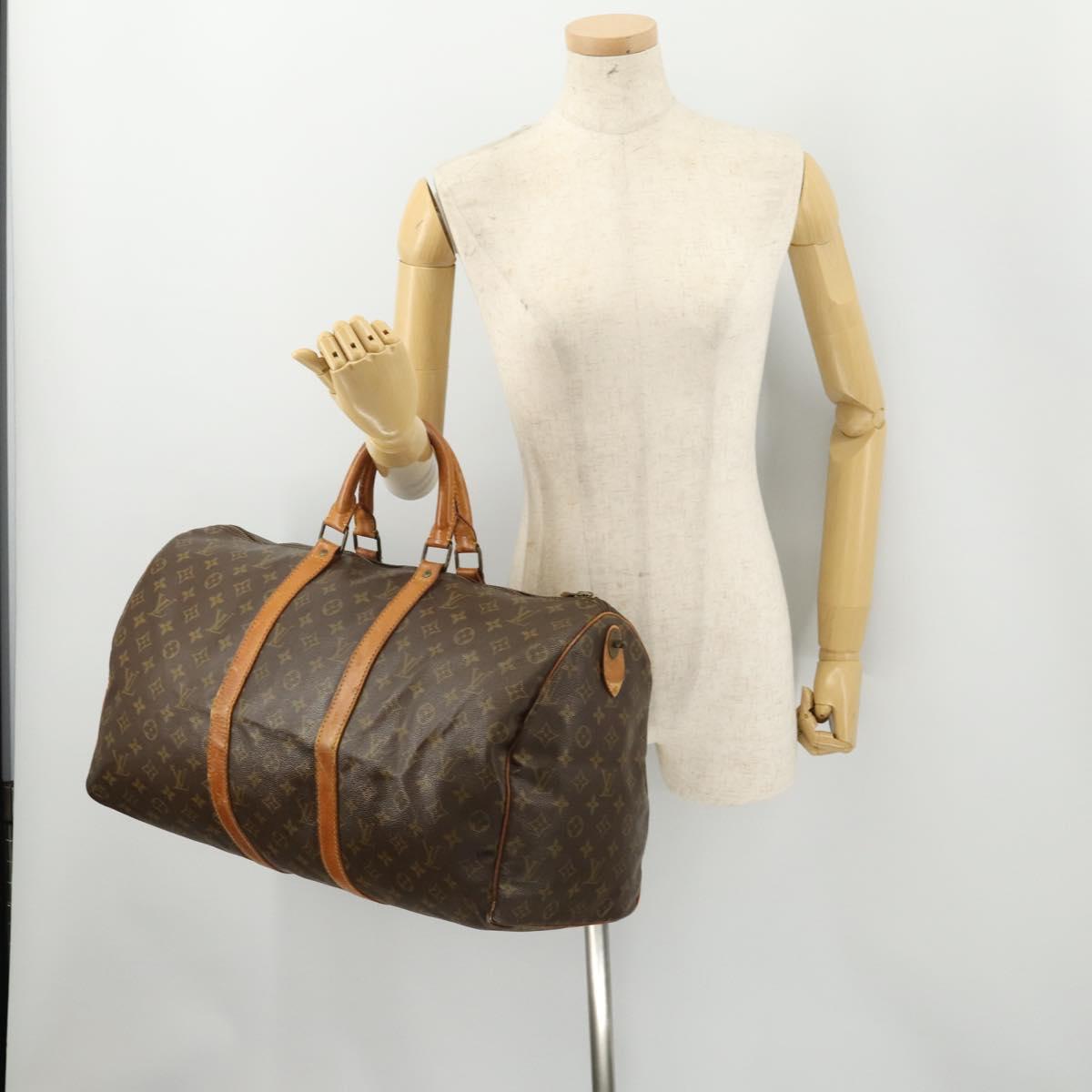 LOUIS VUITTON Monogram Keepall 50 Boston Bag M41426 LV Auth 186010