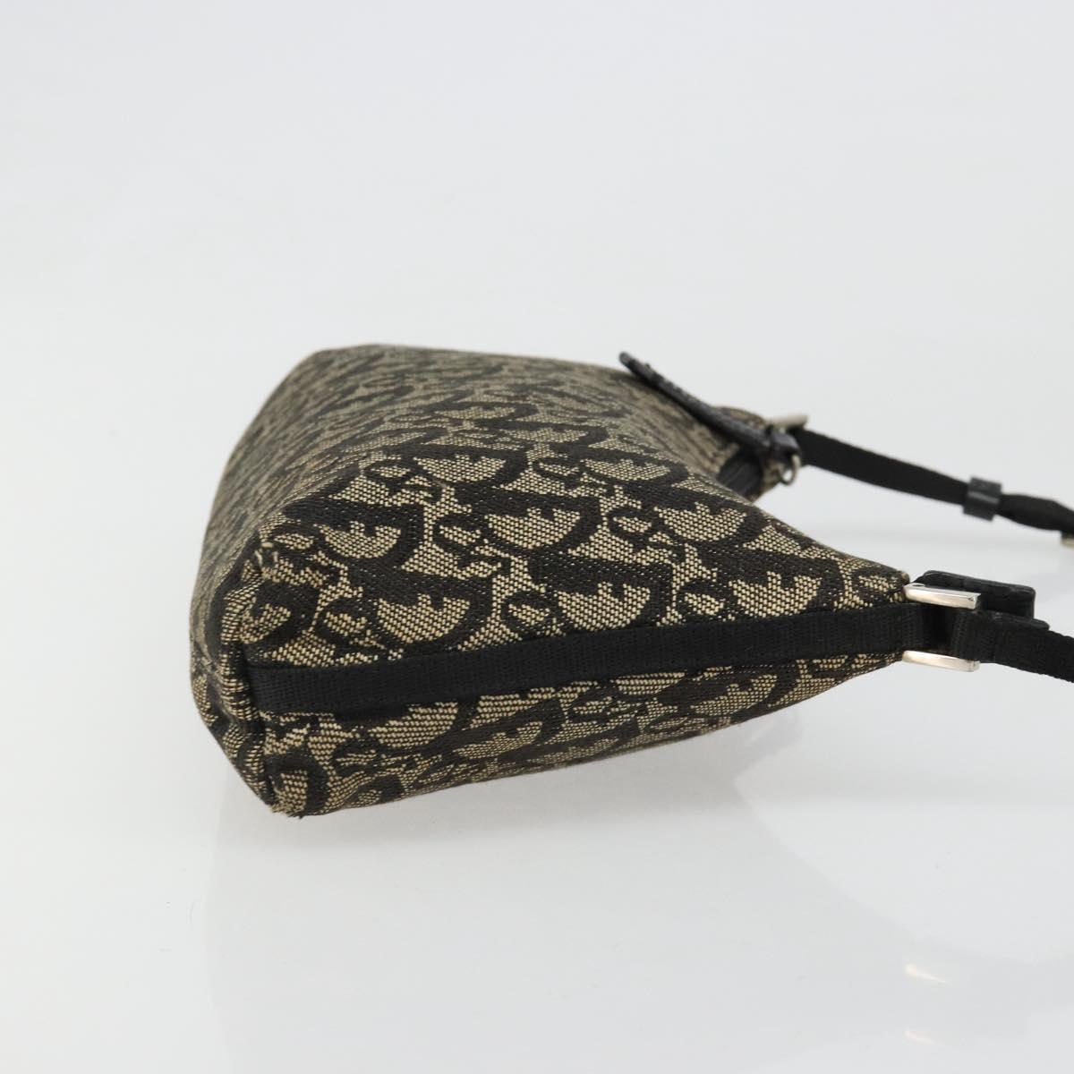 Christian Dior Trotter Canvas Accessory Pouch Navy Silver Auth 186012