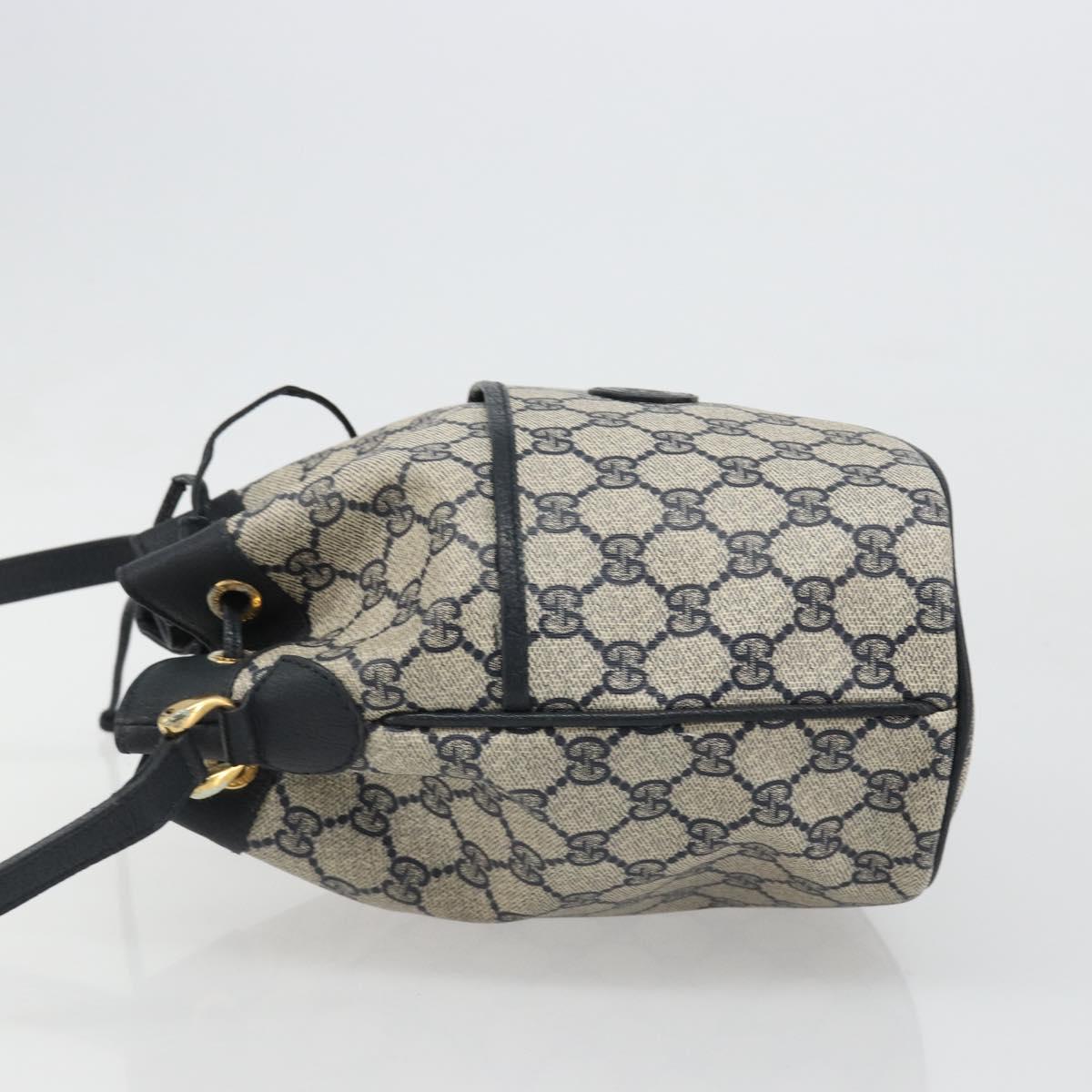 GUCCI GG Supreme Shoulder Bag PVC Navy Gold 001 093 0791 Auth 186017