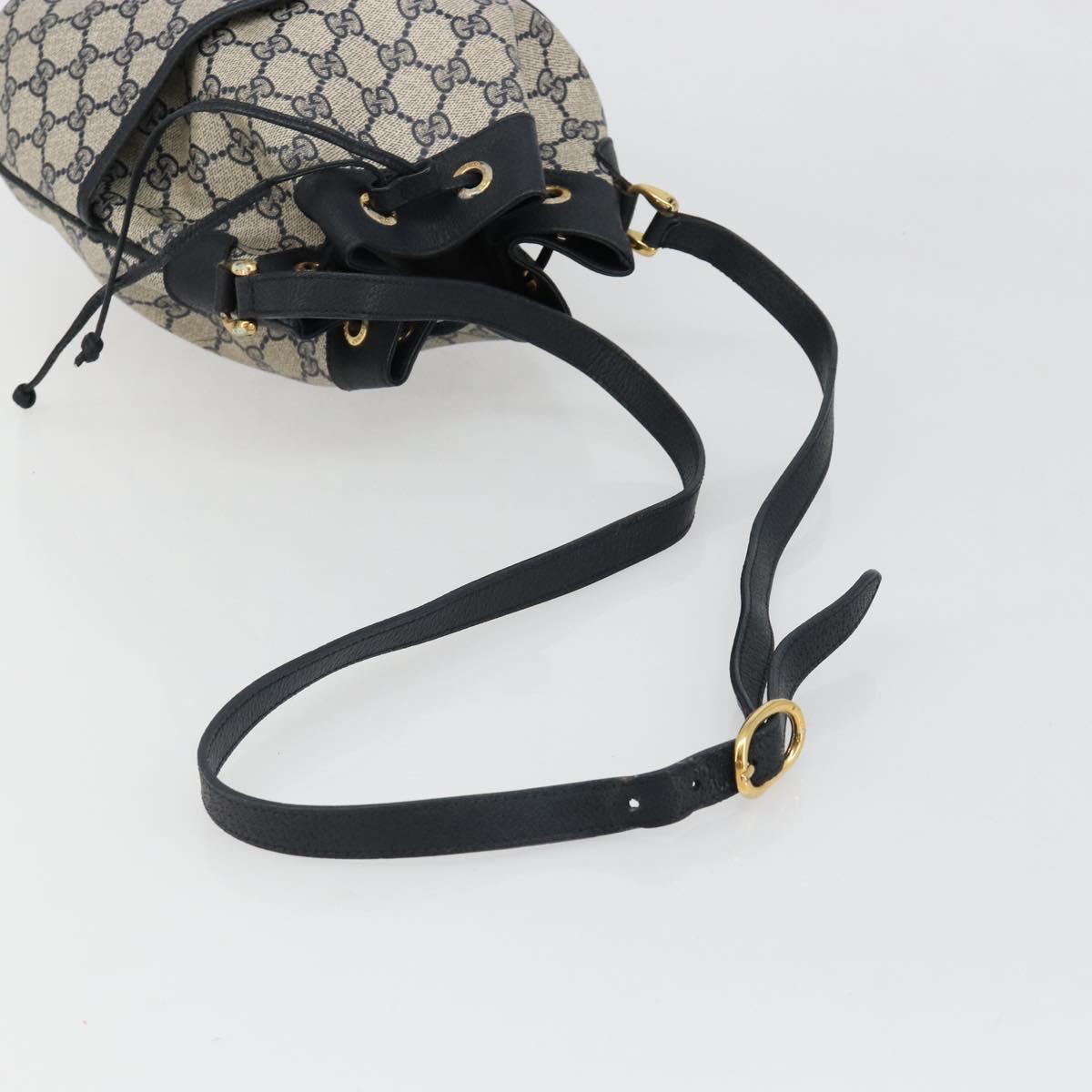 GUCCI GG Supreme Shoulder Bag PVC Navy Gold 001 093 0791 Auth 186017