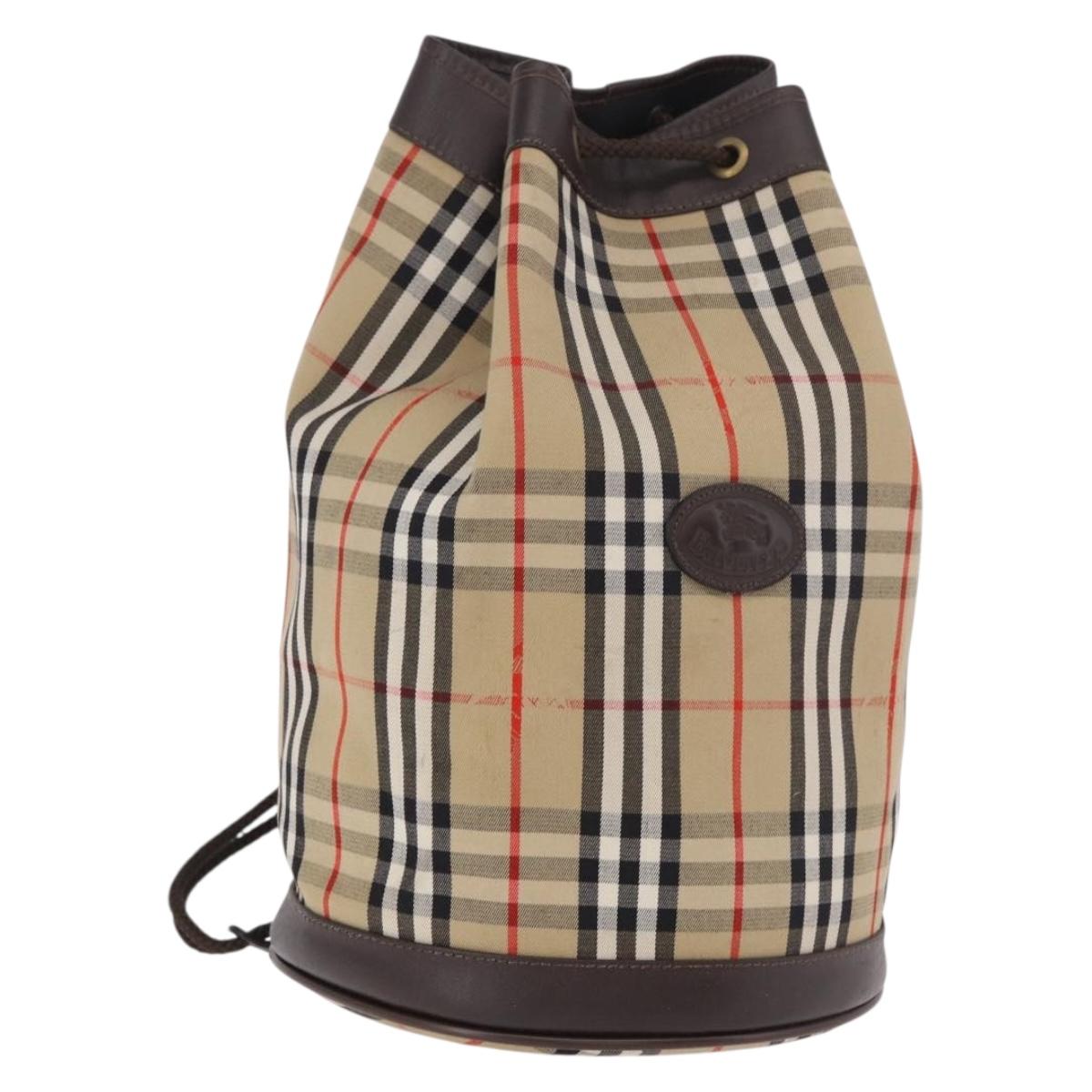 Burberrys Nova Check Shoulder Bag Canvas Beige Auth 186020A