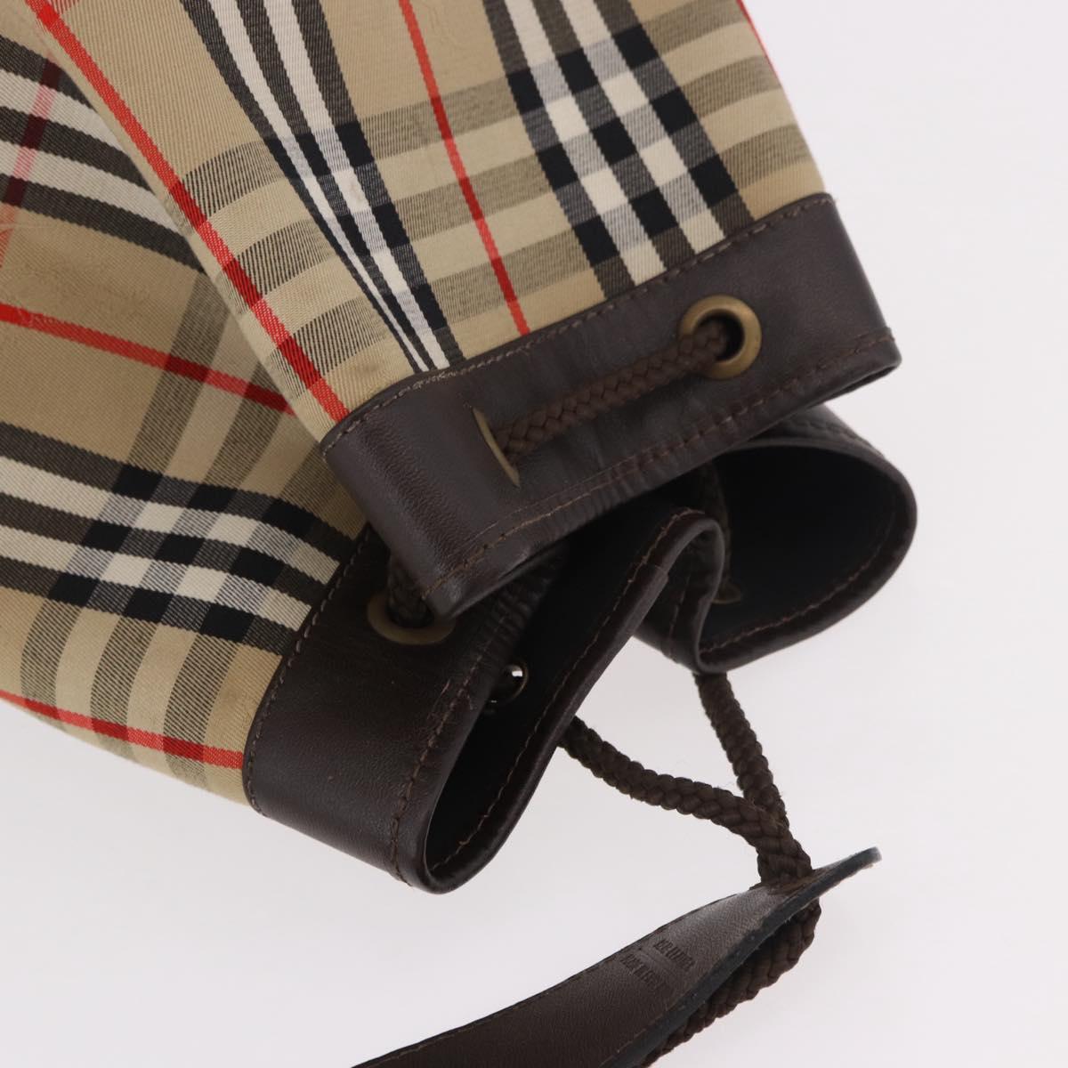 Burberrys Nova Check Shoulder Bag Canvas Beige Auth 186020A