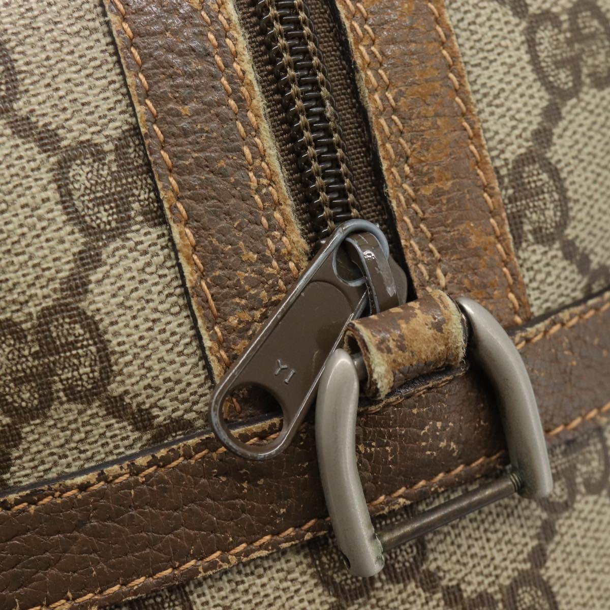 GUCCI GG Supreme Web Sherry Line Bag PVC Beige Silver 002 115 6697 Auth 186022