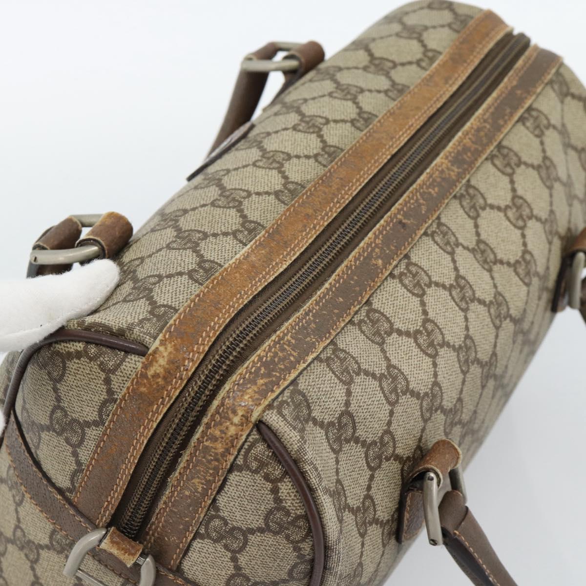 GUCCI GG Supreme Web Sherry Line Bag PVC Beige Silver 002 115 6697 Auth 186022