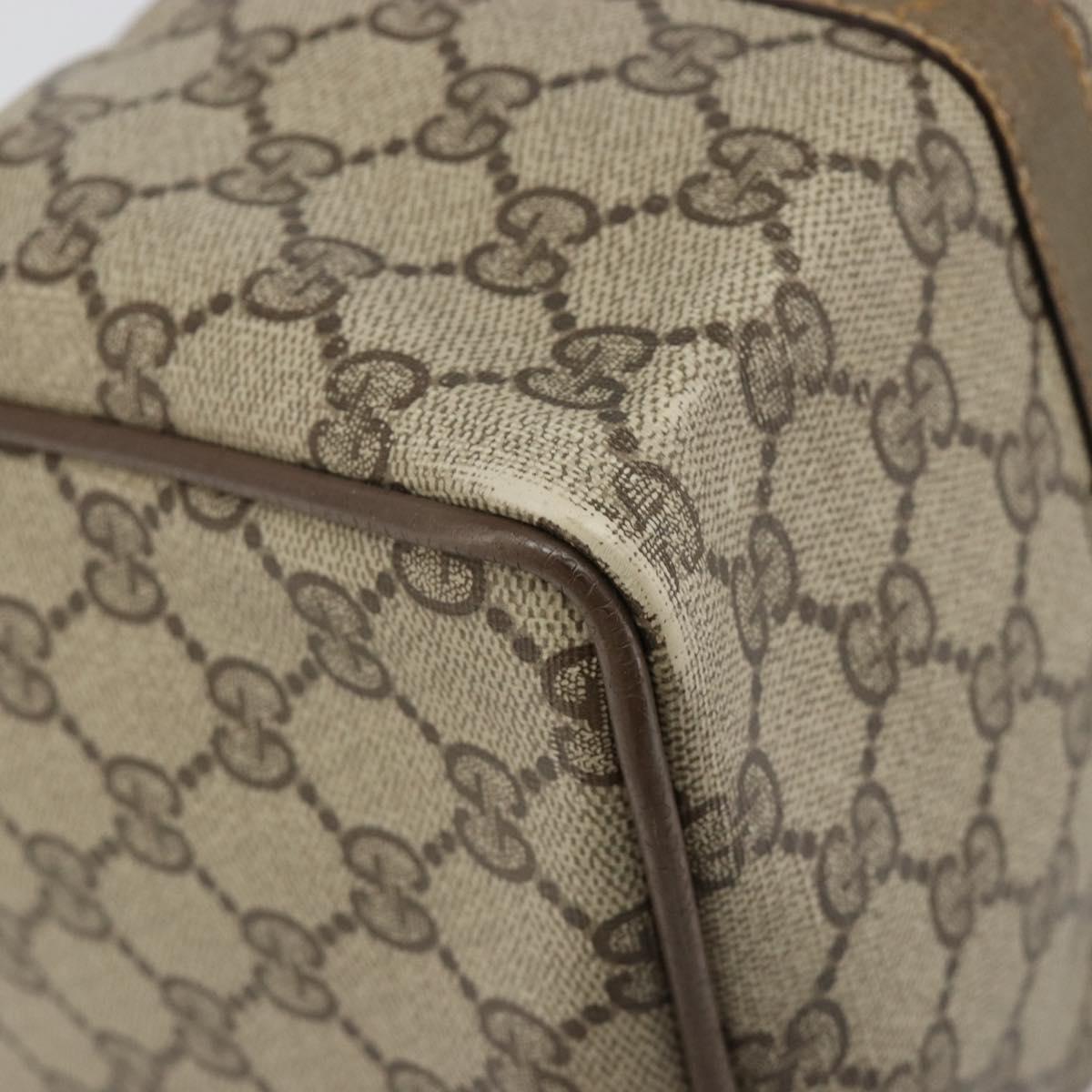 GUCCI GG Supreme Web Sherry Line Boston Bag PVC Beige Gold 40 02 007 Auth 186023