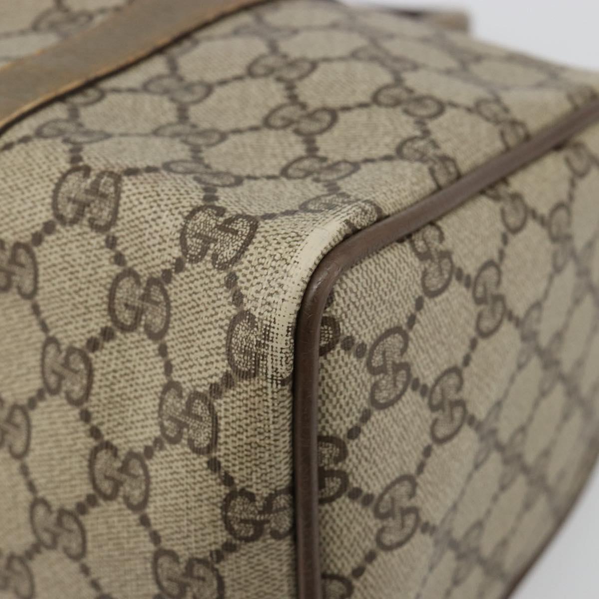 GUCCI GG Supreme Web Sherry Line Boston Bag PVC Beige Gold 40 02 007 Auth 186023