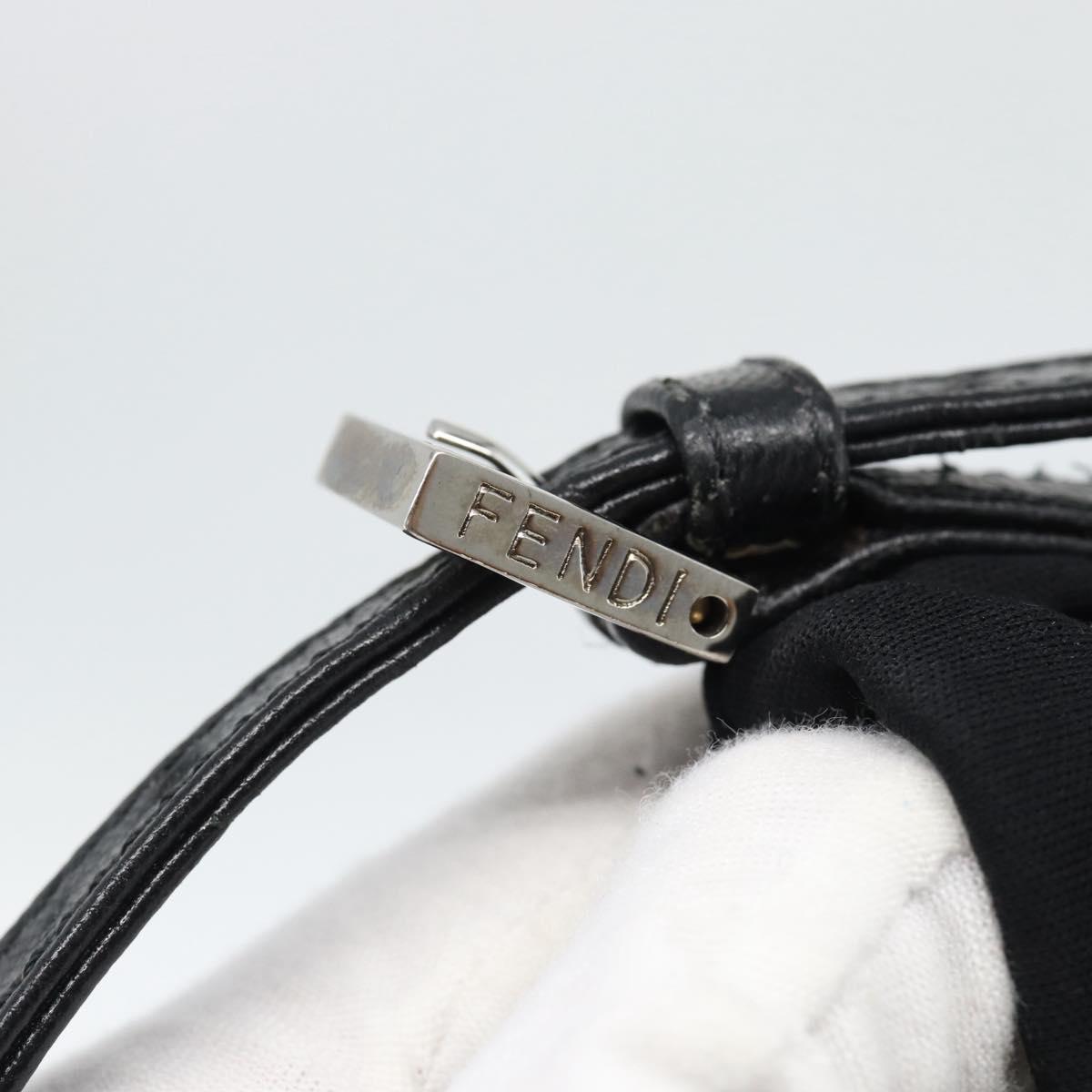 FENDI Hand Pouch Cotton jersey Black Silver Auth 186024A