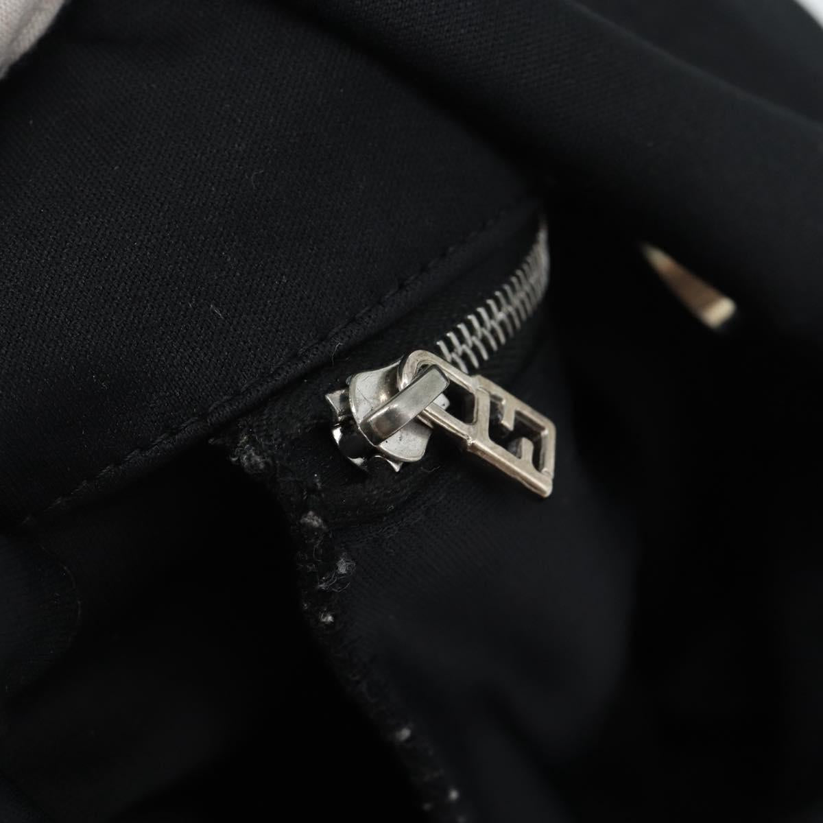 FENDI Hand Pouch Cotton jersey Black Silver Auth 186024A