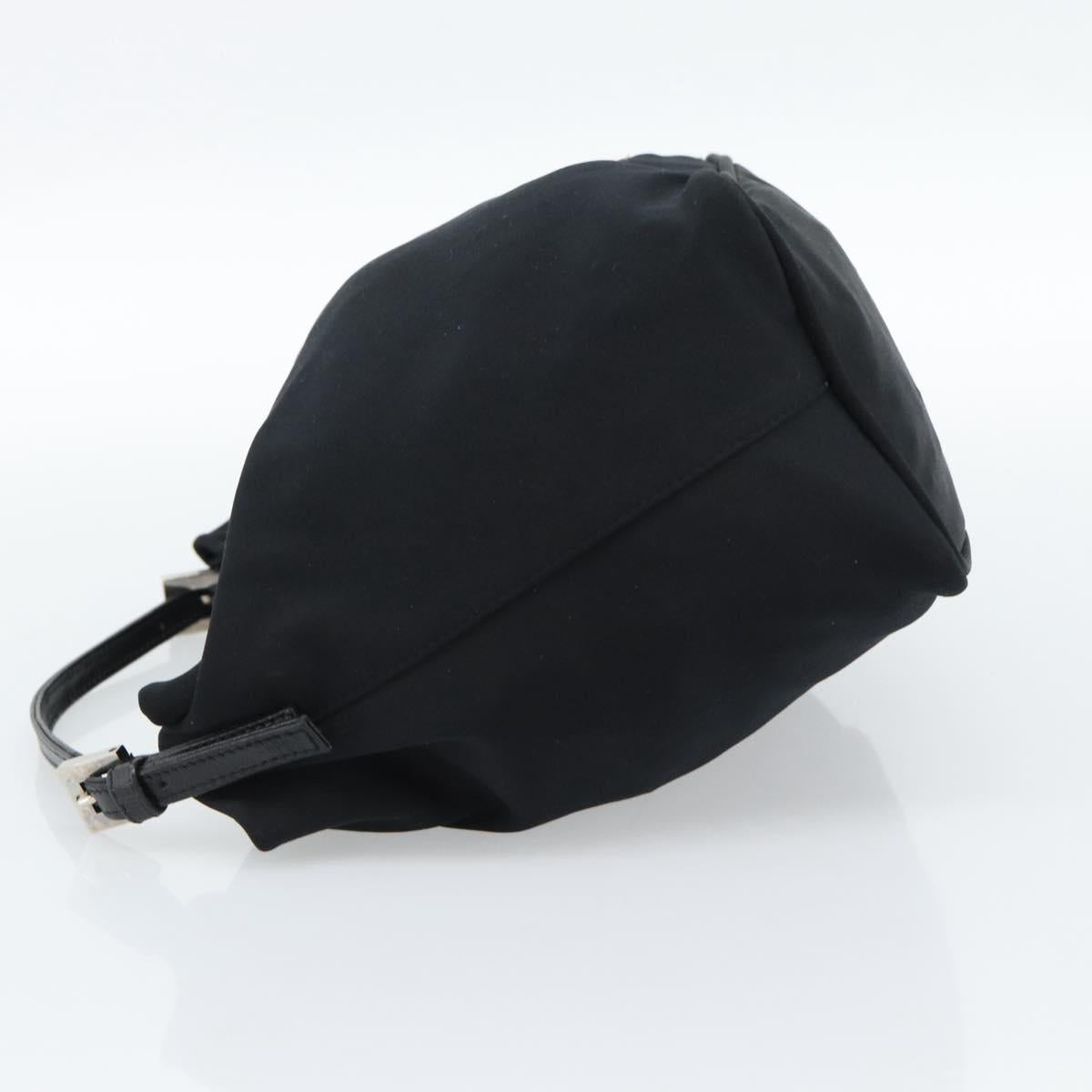 FENDI Hand Pouch Cotton jersey Black Silver Auth 186024A