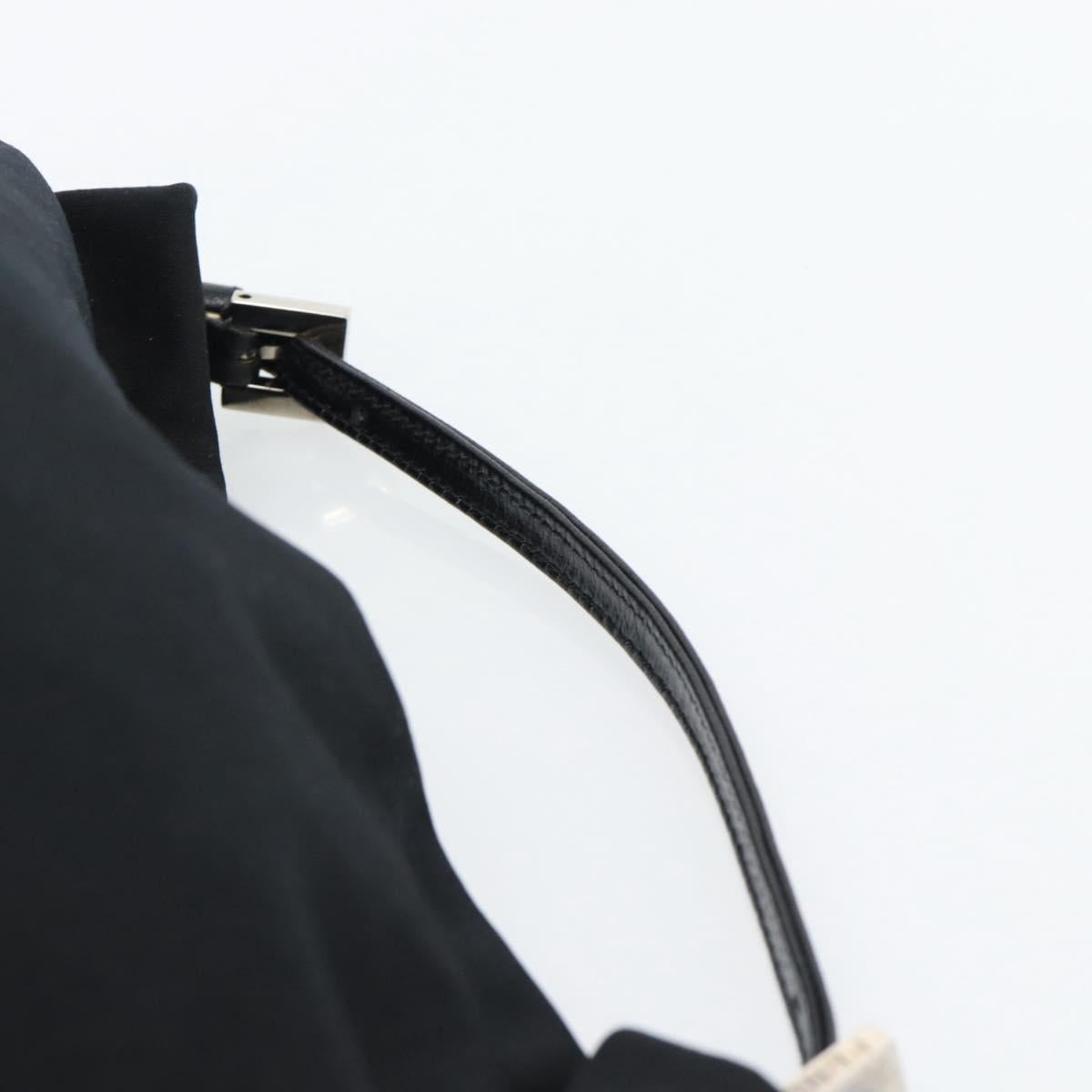 FENDI Hand Pouch Cotton jersey Black Silver Auth 186024A