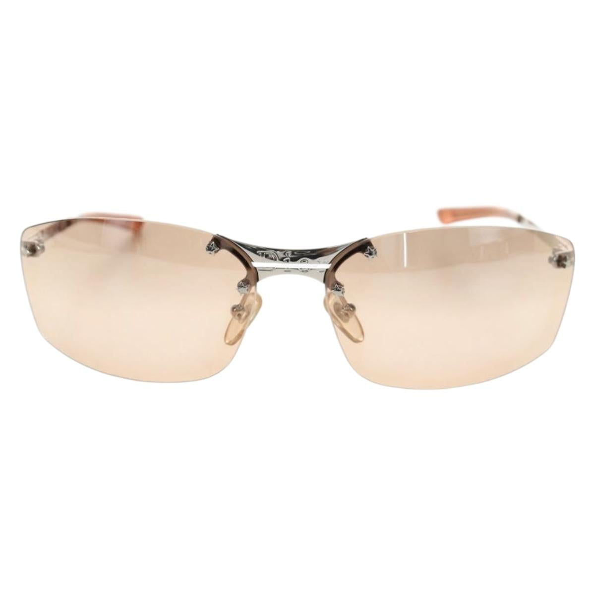 Christian Dior Sunglasses metal Beige Auth 186029M