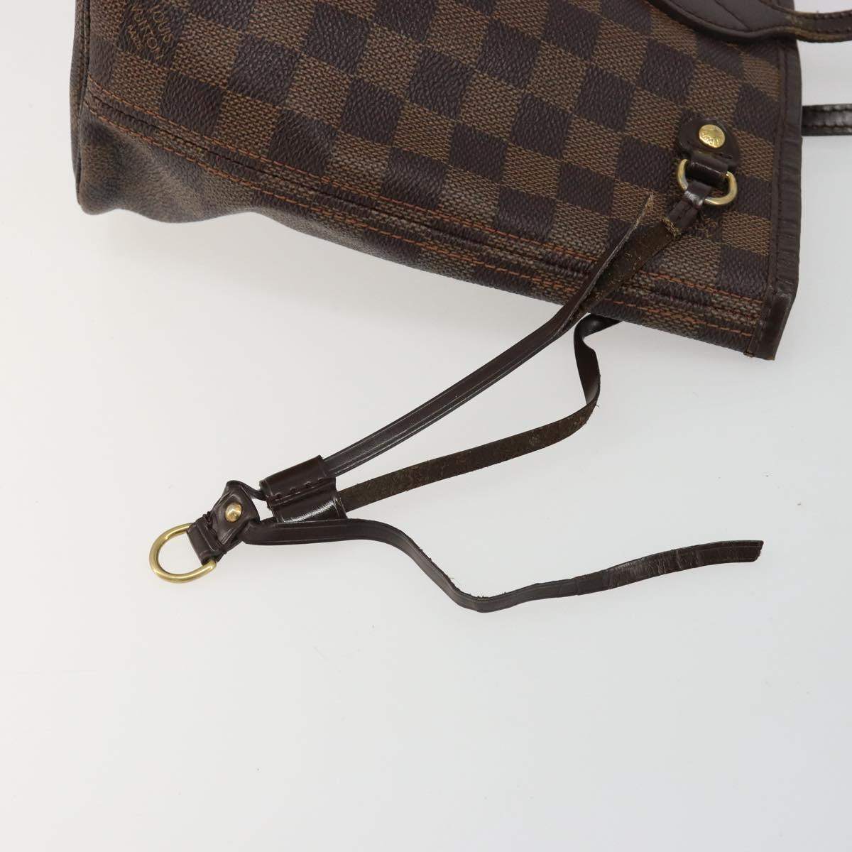 LOUIS VUITTON Damier Ebene Neverfull PM Tote Bag N51109 LV Auth 186031