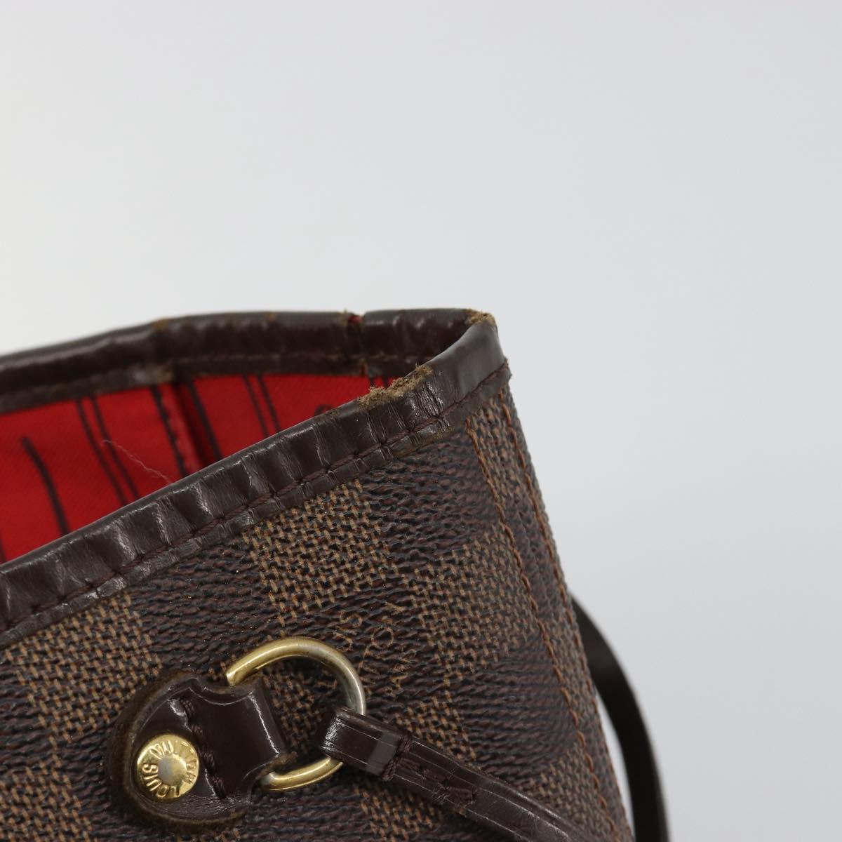 LOUIS VUITTON Damier Ebene Neverfull PM Tote Bag N51109 LV Auth 186031