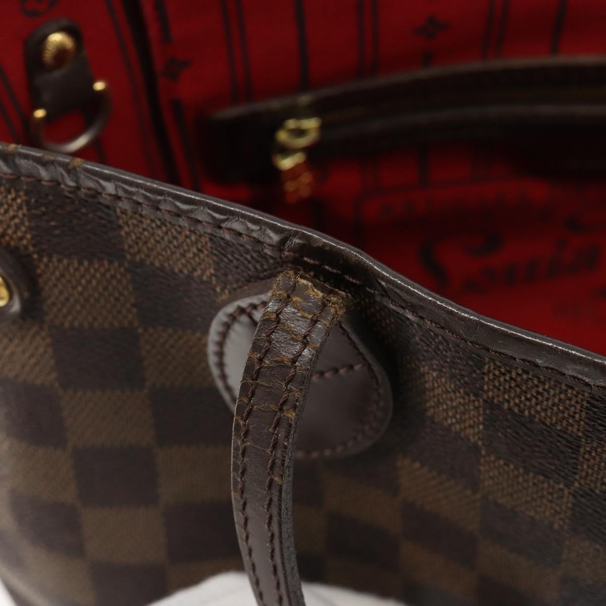 LOUIS VUITTON Damier Ebene Neverfull PM Tote Bag N51109 LV Auth 186031