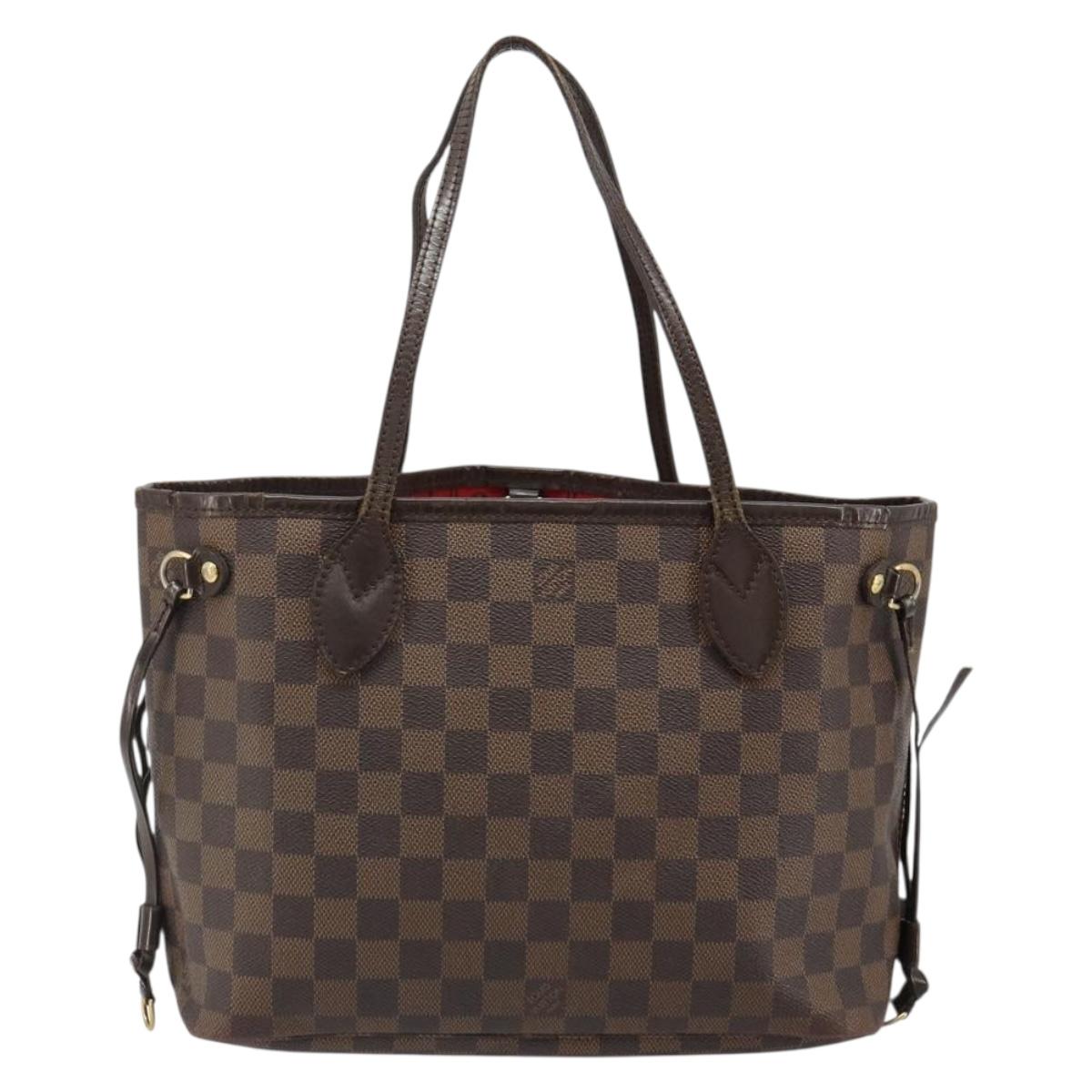 LOUIS VUITTON Damier Ebene Neverfull PM Tote Bag N51109 LV Auth 186031