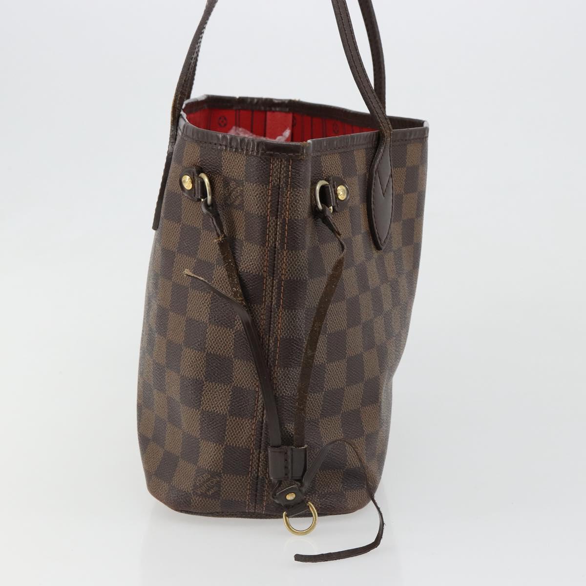 LOUIS VUITTON Damier Ebene Neverfull PM Tote Bag N51109 LV Auth 186031