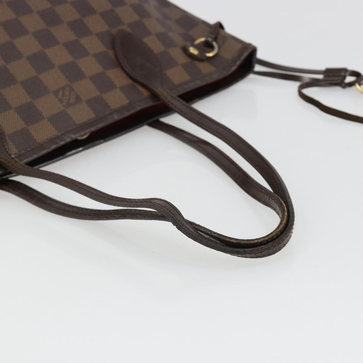 LOUIS VUITTON Damier Ebene Neverfull PM Tote Bag N51109 LV Auth 186031