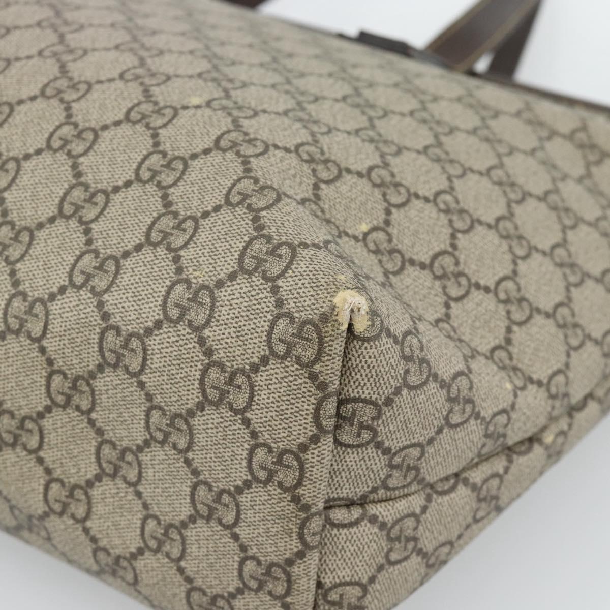 GUCCI GG Supreme Tote Bag PVC Beige 211137 Auth 186032