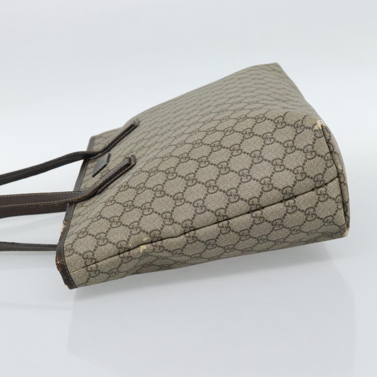 GUCCI GG Supreme Tote Bag PVC Beige 211137 Auth 186032
