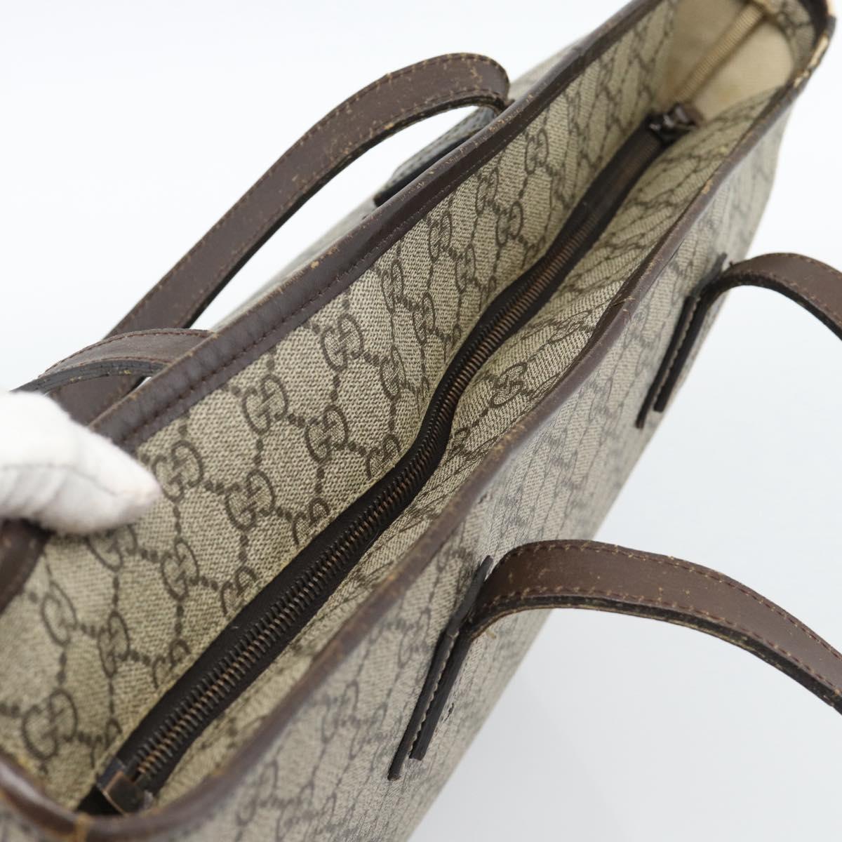 GUCCI GG Supreme Tote Bag PVC Beige 211137 Auth 186032