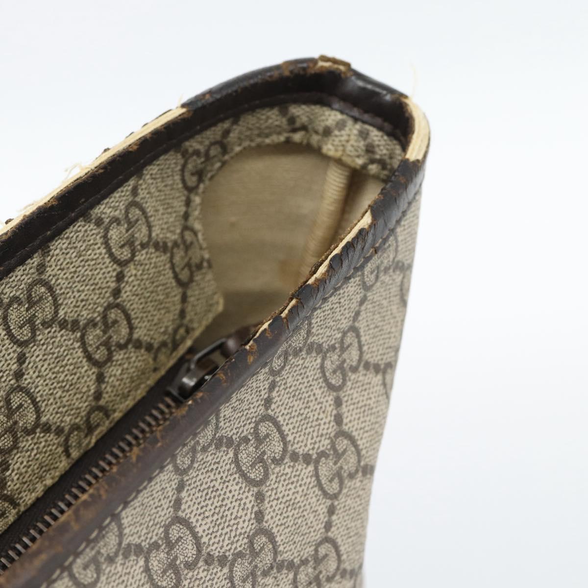 GUCCI GG Supreme Tote Bag PVC Beige 211137 Auth 186032