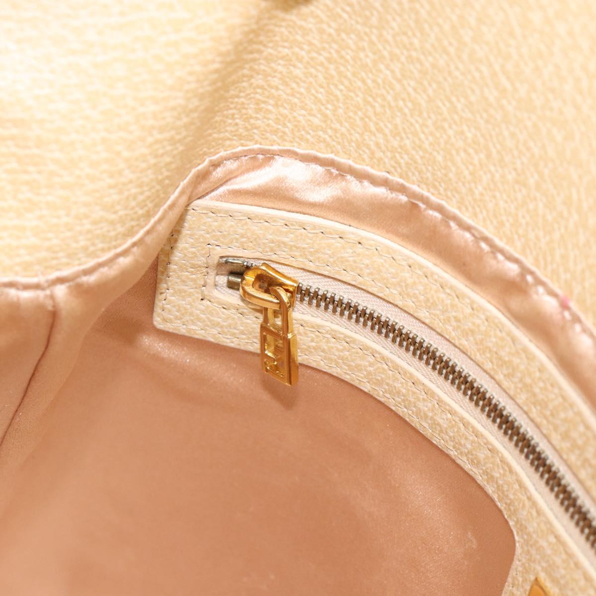 FENDI Mamma Baguette Shoulder Bag Leather Ivory Gold Auth 186036SAM